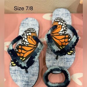 Crochet decorated flip flops